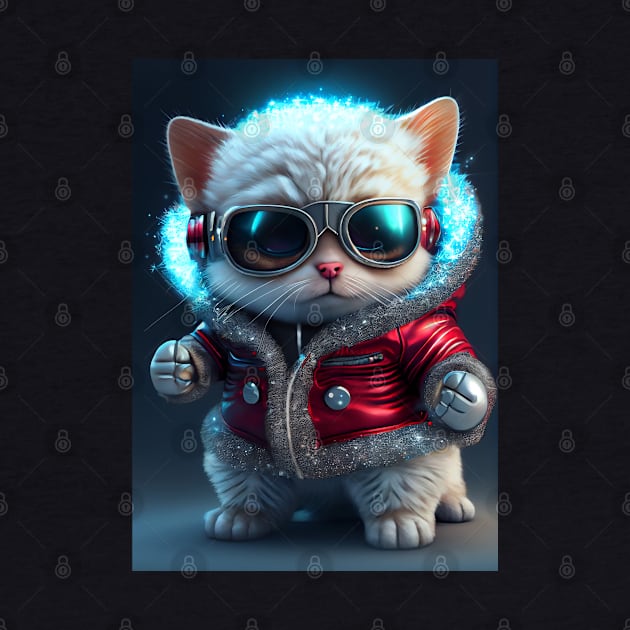 Cute Space Cat - Anime Art design by AlNoah